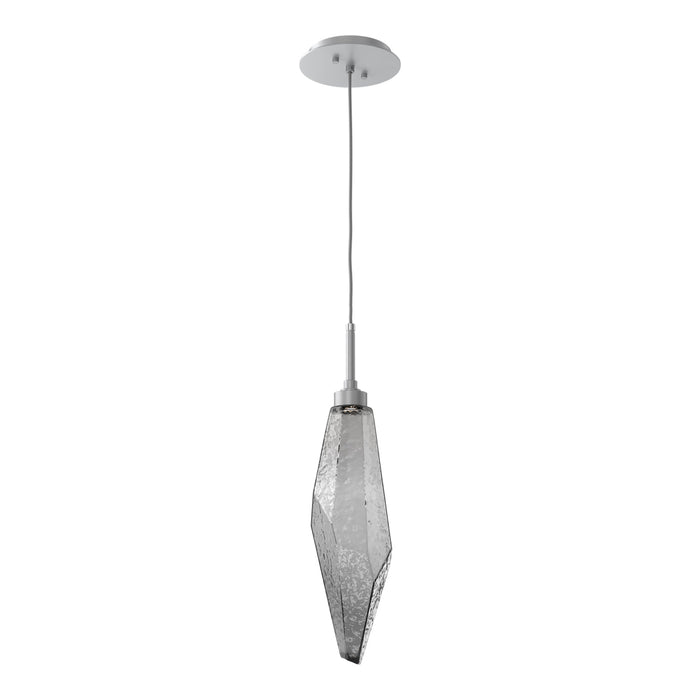 Rock Crystal LED Pendant Light in Classic Silver/Smoke (Large).