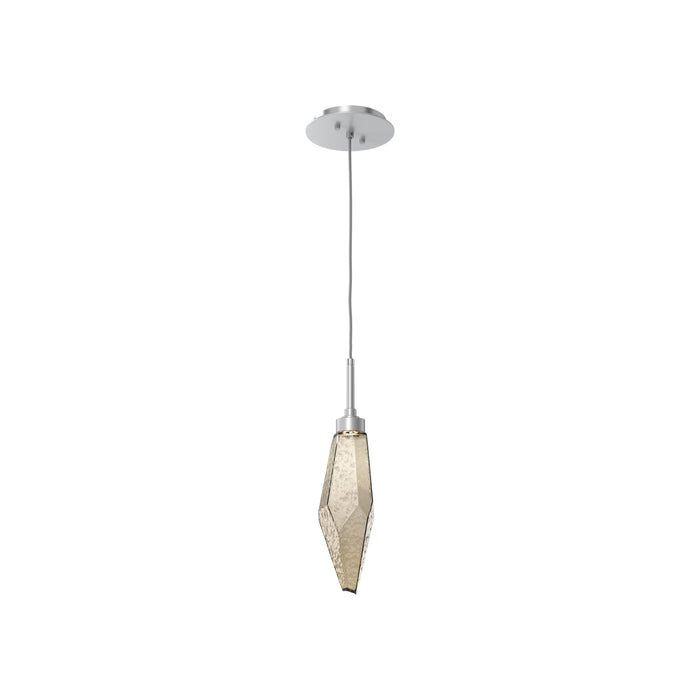 Rock Crystal LED Pendant Light in Classic Silver/Bronze (Small).