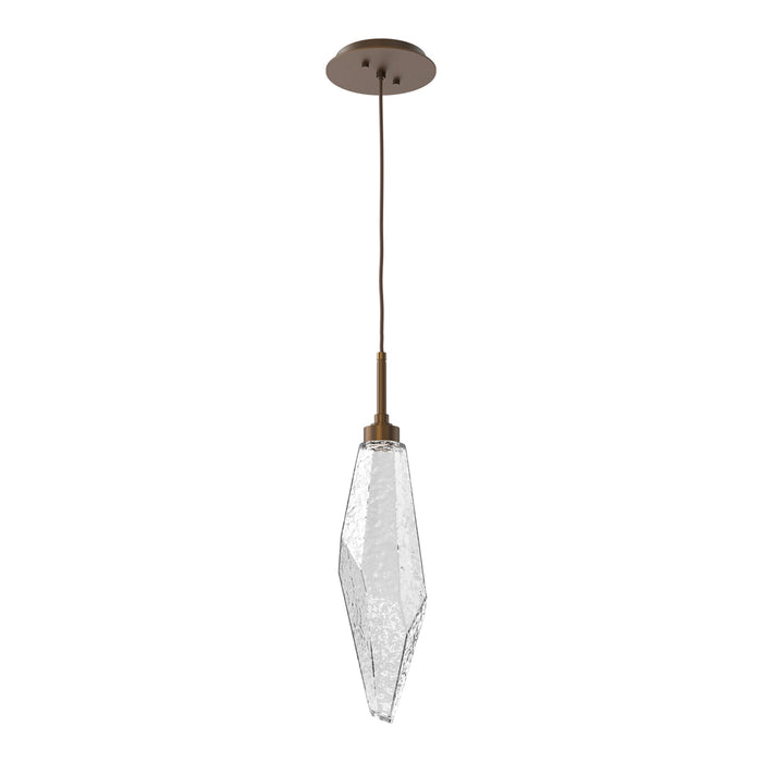 Rock Crystal LED Pendant Light in Flat Bronze/Clear (Large).