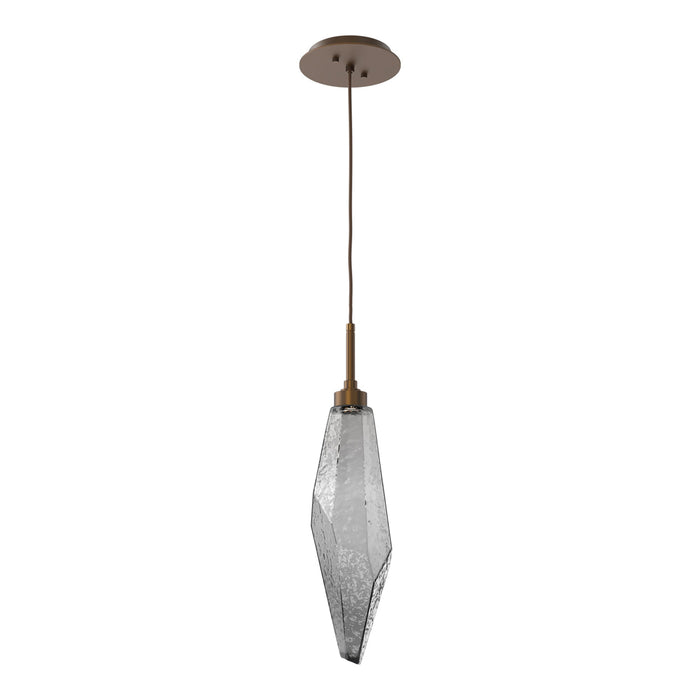 Rock Crystal LED Pendant Light in Flat Bronze/Smoke (Large).