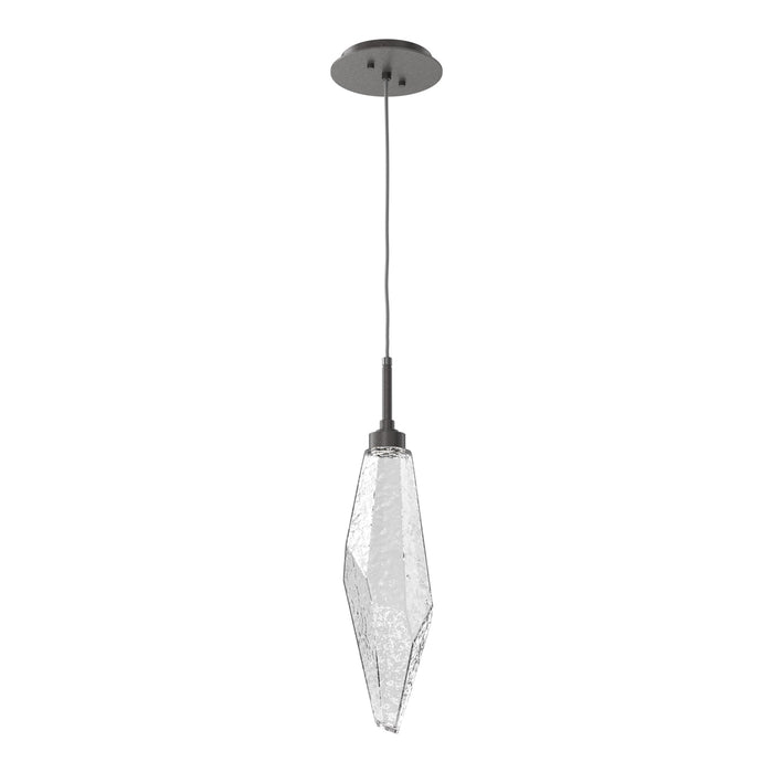 Rock Crystal LED Pendant Light in Graphite/Clear (Large).