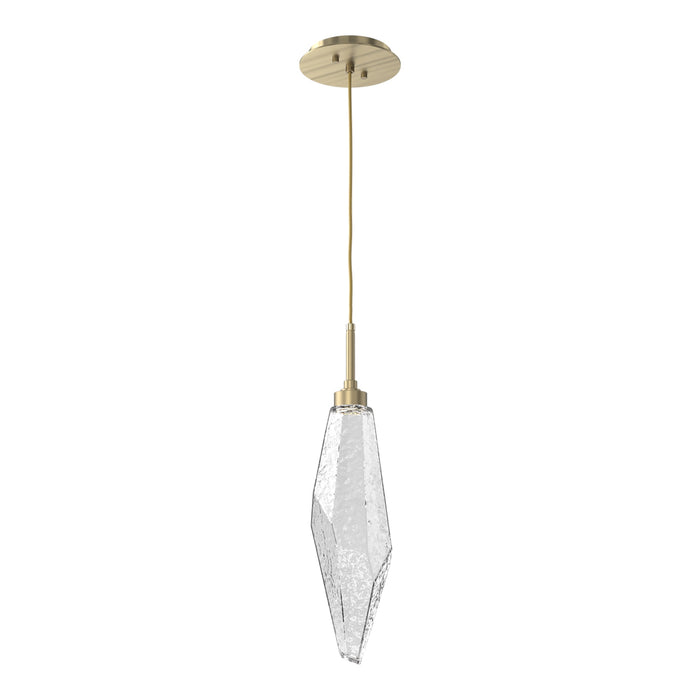 Rock Crystal LED Pendant Light in Heritage Brass/Clear (Large).