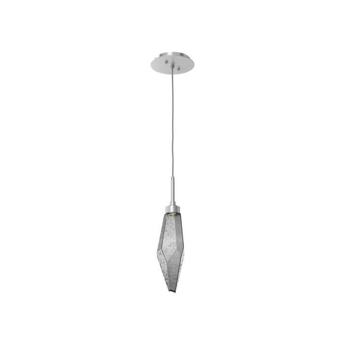 Rock Crystal LED Pendant Light in Classic Silver/Smoke (Small).