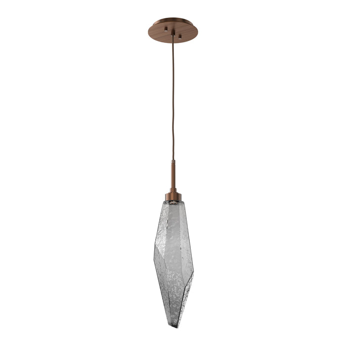 Rock Crystal LED Pendant Light in Oil Rubbed Bronze/Smoke (Large).