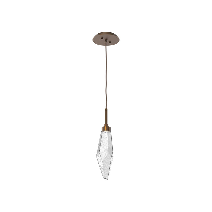 Rock Crystal LED Pendant Light in Flat Bronze/Clear (Small).