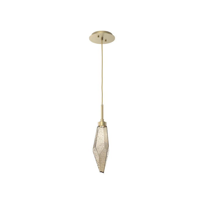 Rock Crystal LED Pendant Light in Gilded Brass/Bronze (Small).