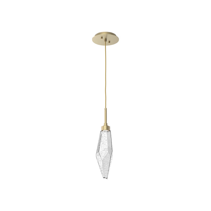 Rock Crystal LED Pendant Light in Gilded Brass/Clear (Small).