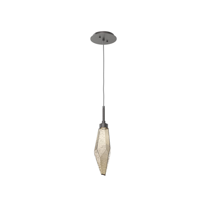 Rock Crystal LED Pendant Light in Graphite/Bronze (Small).
