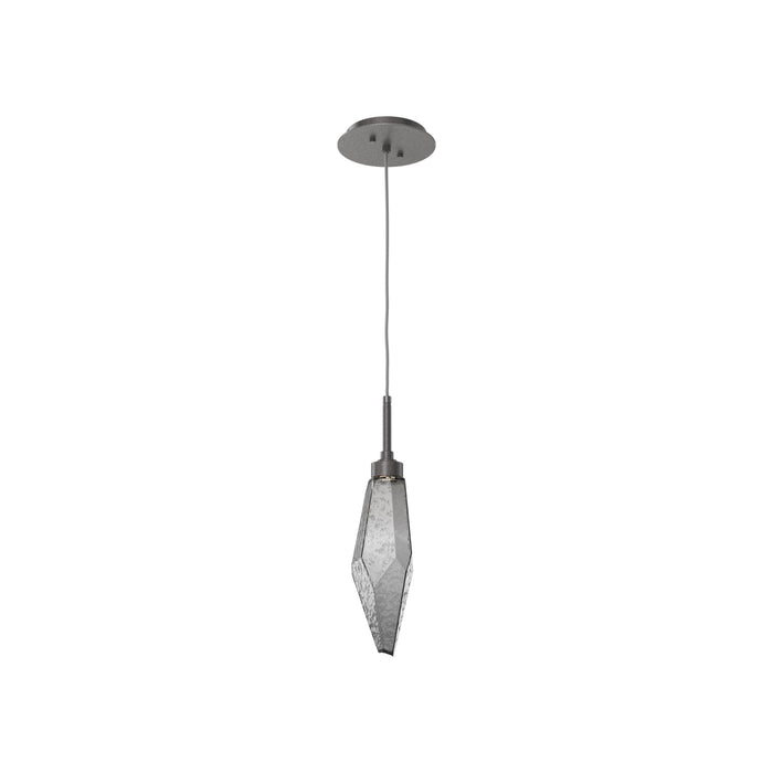 Rock Crystal LED Pendant Light in Graphite/Smoke (Small).