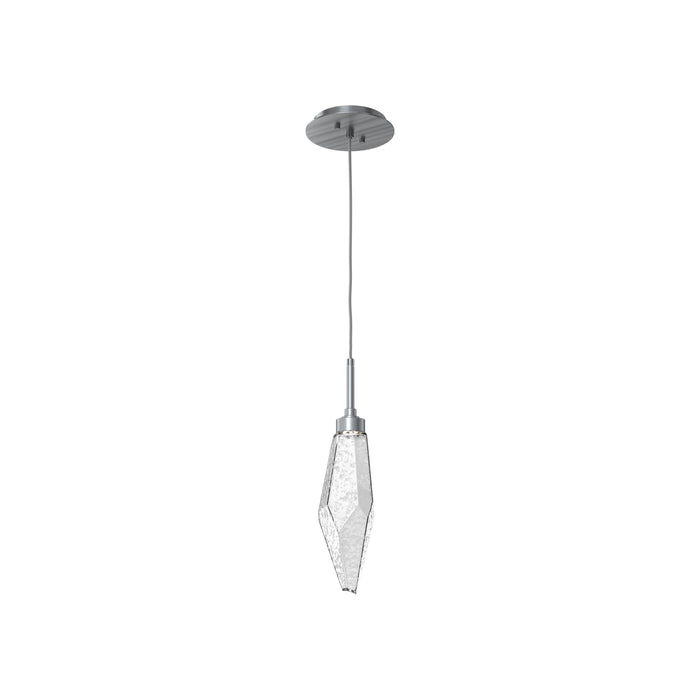 Rock Crystal LED Pendant Light in Gunmetal/Clear (Small).