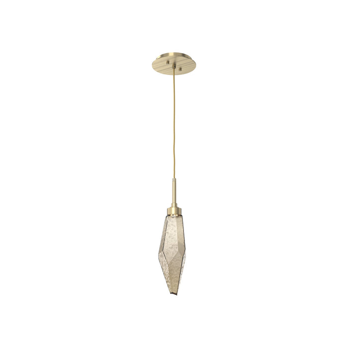 Rock Crystal LED Pendant Light in Heritage Brass/Bronze (Small).
