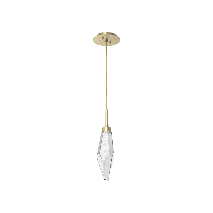 Rock Crystal LED Pendant Light in Heritage Brass/Clear (Small).
