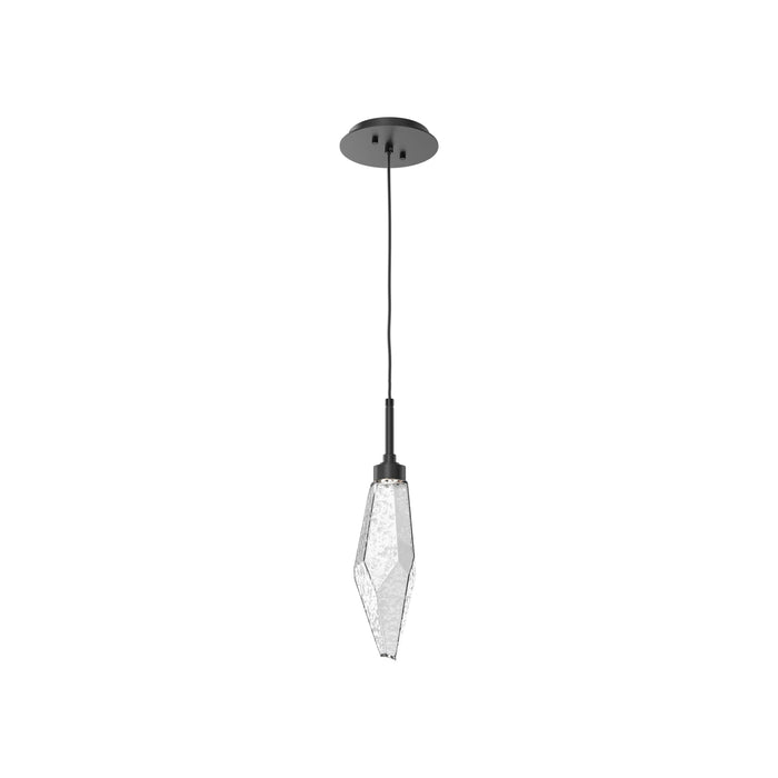 Rock Crystal LED Pendant Light in Matte Black/Clear (Small).