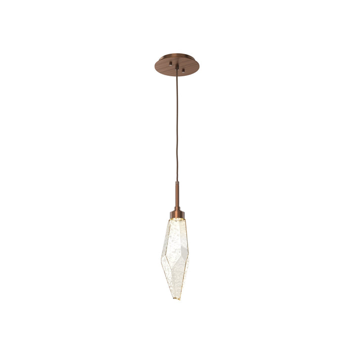 Rock Crystal LED Pendant Light in Oil Rubbed Bronze/Amber (Small).