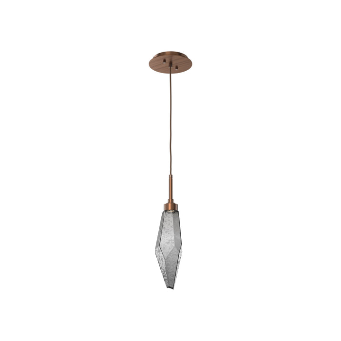 Rock Crystal LED Pendant Light in Oil Rubbed Bronze/Smoke (Small).