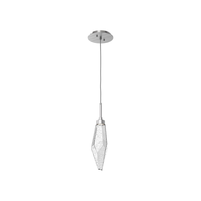 Rock Crystal LED Pendant Light in Satin Nickel/Clear (Small).