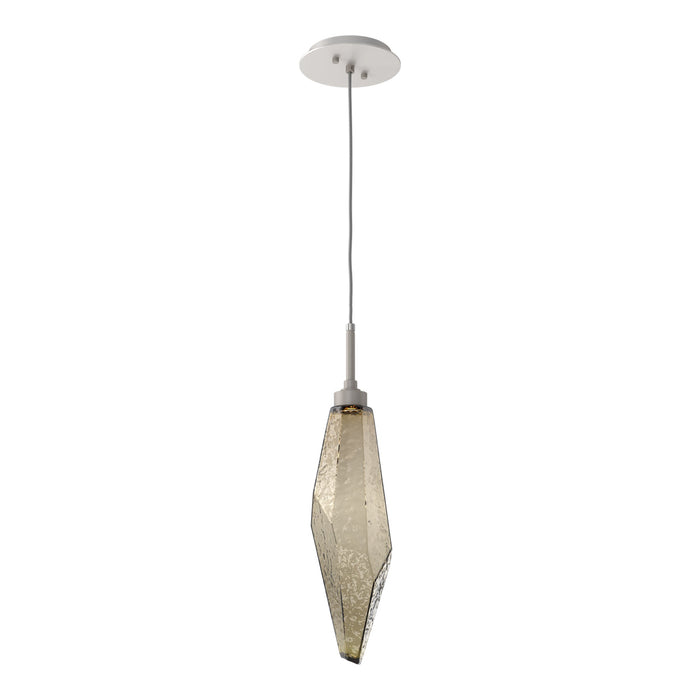 Rock Crystal LED Pendant Light in Beige Silver/Bronze (Large).