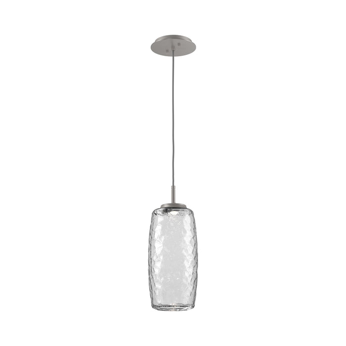 Vessel LED Pendant Light in Beige Silver/Clear.
