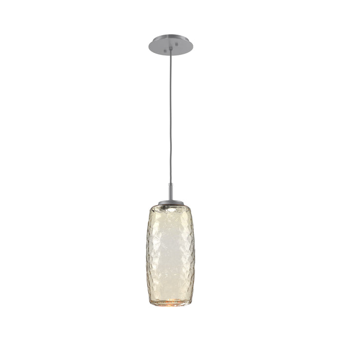 Vessel LED Pendant Light in Classic Silver/Amber.