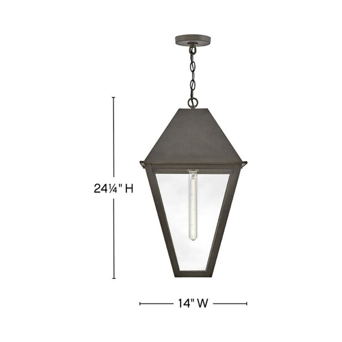 Endsley Outdoor Pendant Light - line drawing.