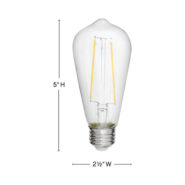 Lumiglo 120V Medium Base LED Bulb - line drawing.