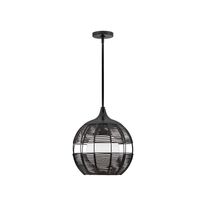 Maddox Orb Outdoor Pendant Light in Black (Small).