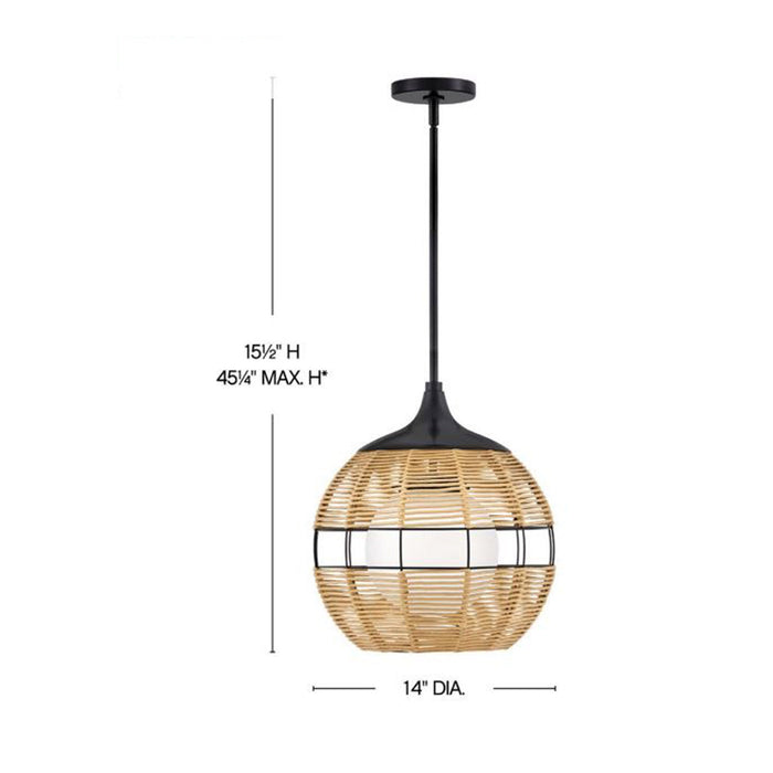 Orb Outdoor Pendant Light - line drawing.