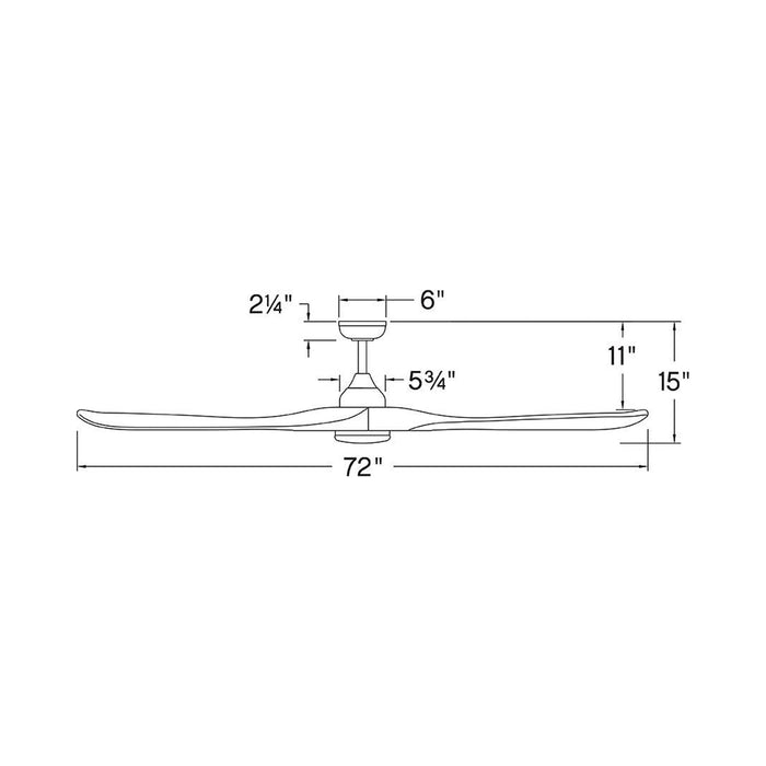 Swell LED Ceiling Fan - line drawing.