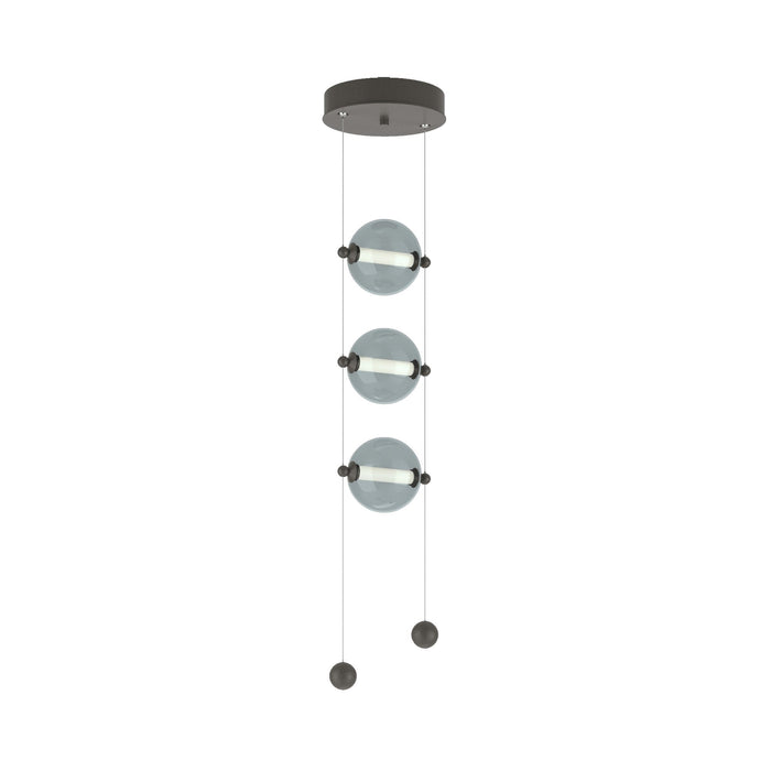 Abacus 3-Light LED Pendant Light in Dark Smoke (Cool Grey Glass).