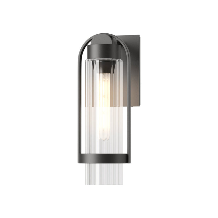 Alcove Outdoor Wall Light in Coastal Black/Clear Glass (Small).