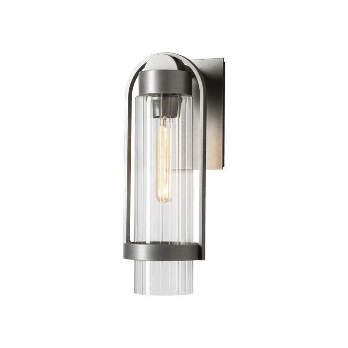 Alcove Outdoor Wall Light in Coastal Burnished Steel/Clear Glass (Small).