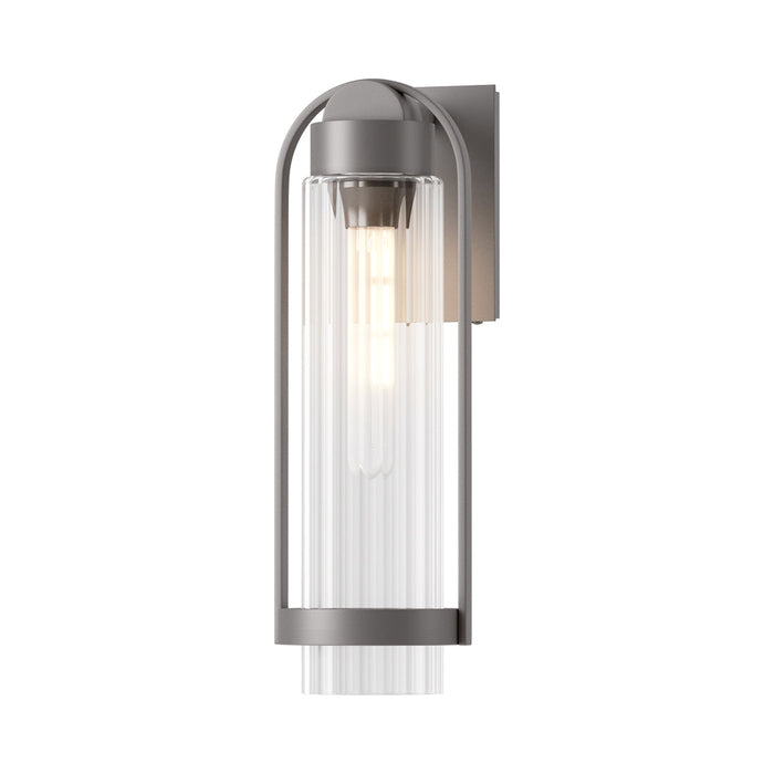 Alcove Outdoor Wall Light in Coastal Burnished Steel/Clear Glass (Medium).