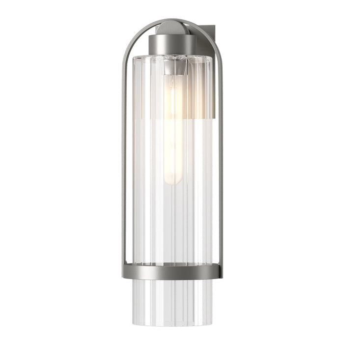 Alcove Outdoor Wall Light in Coastal Burnished Steel/Clear Glass (Large).