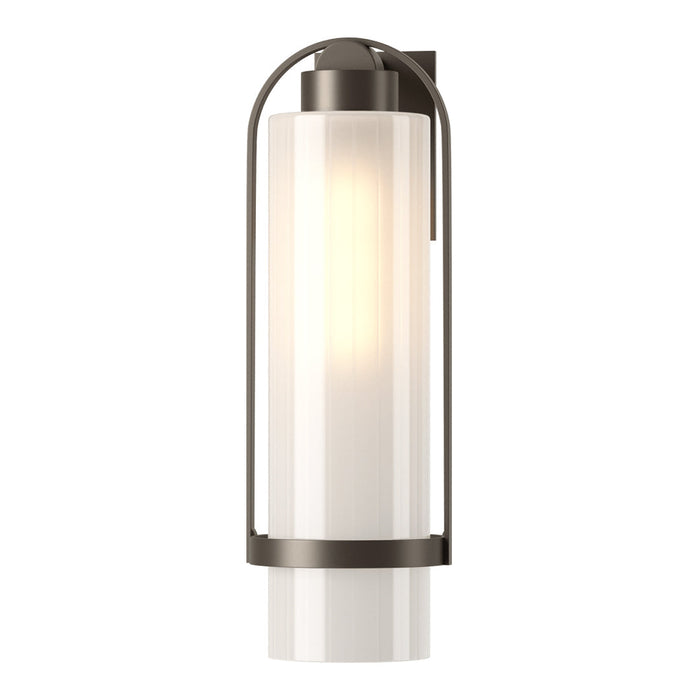 Alcove Outdoor Wall Light in Coastal Dark Smoke/Frosted Glass (Large).