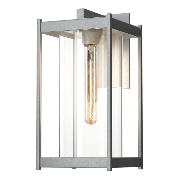 Cela Outdoor Wall Light in Coastal Burnished Steel (Clear Glass/Large).