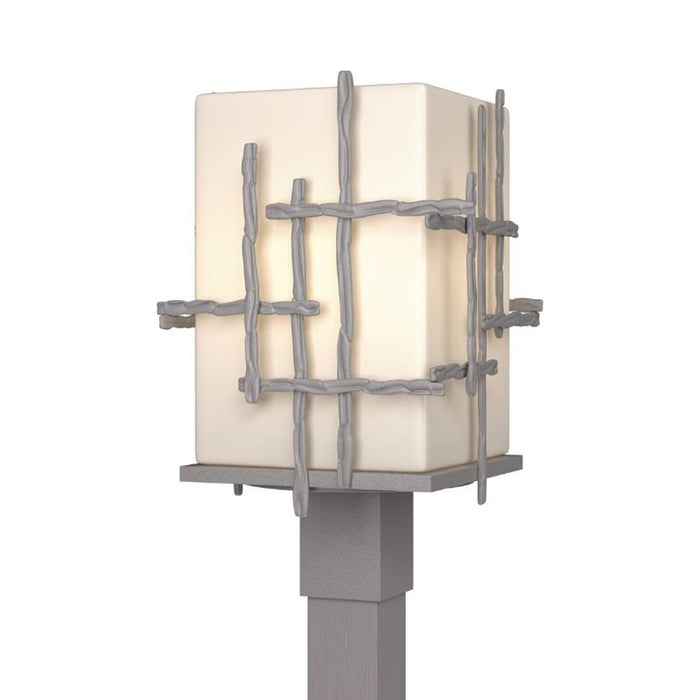 Tura Outdoor Post Light in Coastal Burnished Steel (Opal Glass).