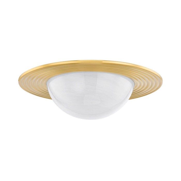 Geraldton LED Flush Mount Ceiling Light in Aged Brass (Large).