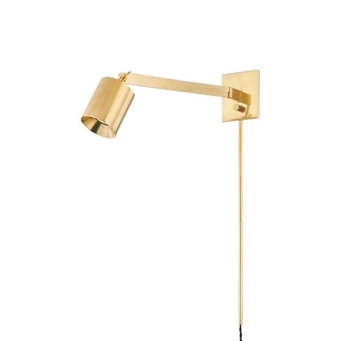 Highgrove Portable Wall Light in Aged Brass.