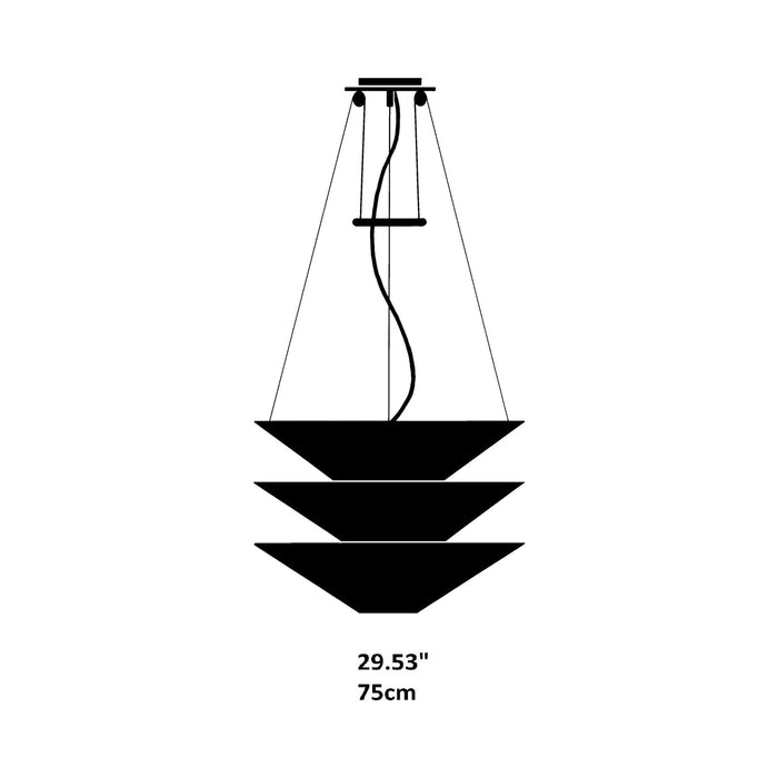 Floatation Pendant Light - line drawing.