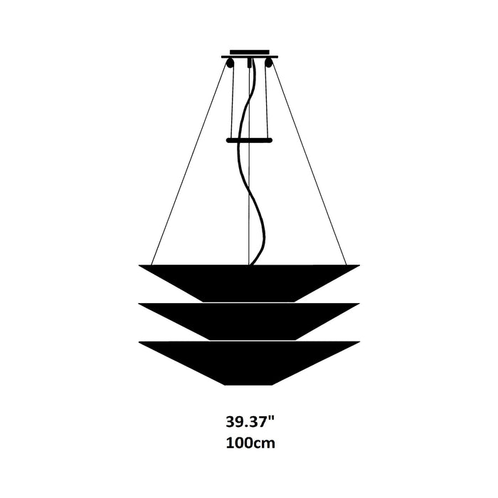 Floatation Pendant Light - line drawing.