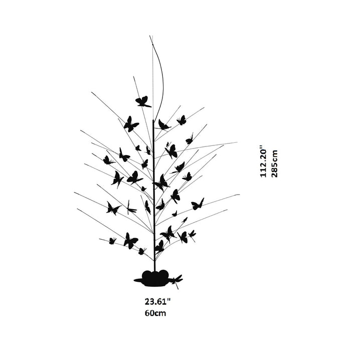 La Festa Delle Farfalle LED Pendant Light - line drawing.