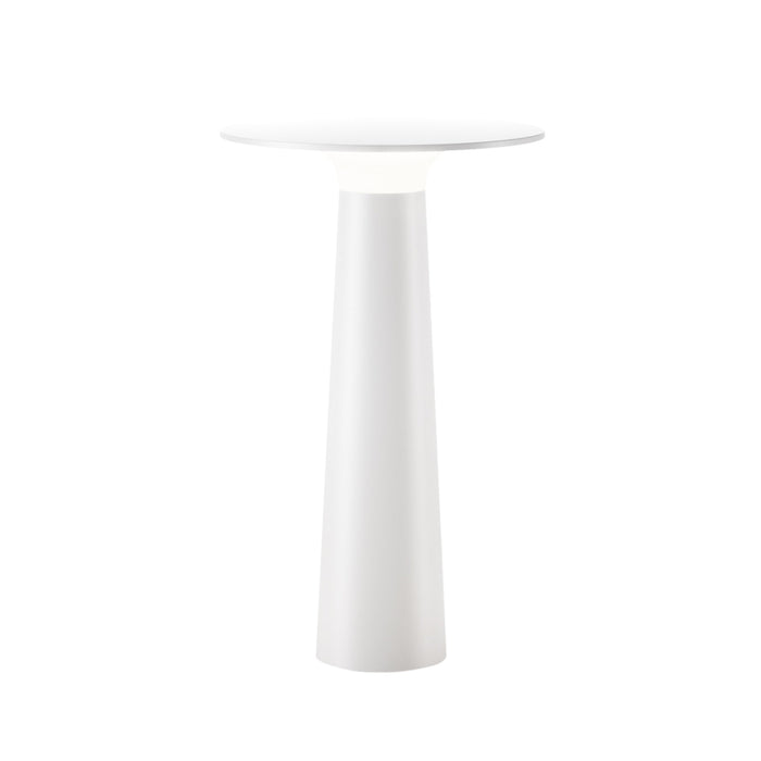 Lix Outdoor LED Portable Table Lamp in Pearl White.