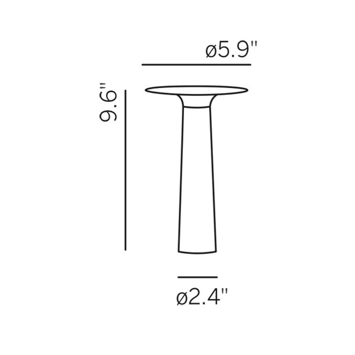 Lix Outdoor LED Portable Table Lamp - line drawing.