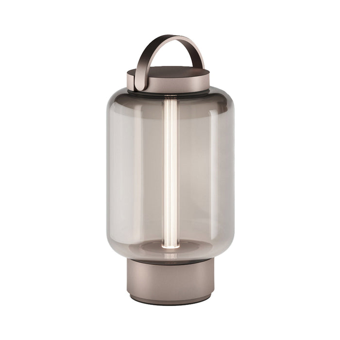 Qu Outdoor LED Portable Table Lamp in Bronze.