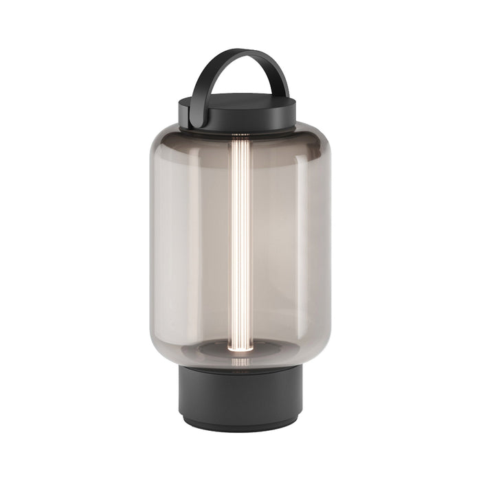 Qu Outdoor LED Portable Table Lamp in Jet Black.
