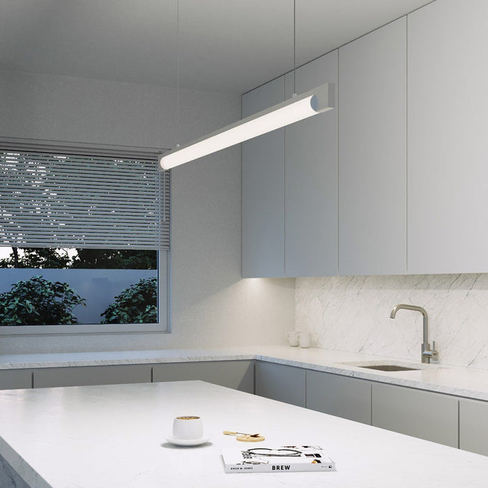 Keel™ LED Linear Pendant Light in kitchen.