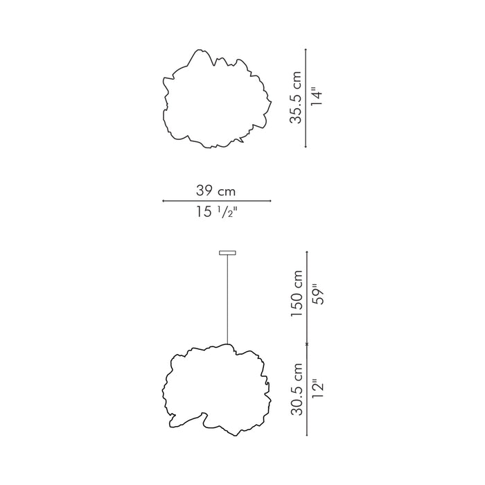 Barnacle Pendant Light - line drawing.