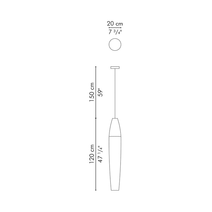 Biba Pendant Light - line drawing.