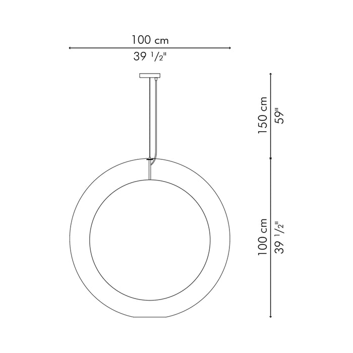 C U C Me Pendant Light - line drawing.