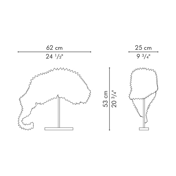 Dragon's Tail Table Lamp - line drawing.